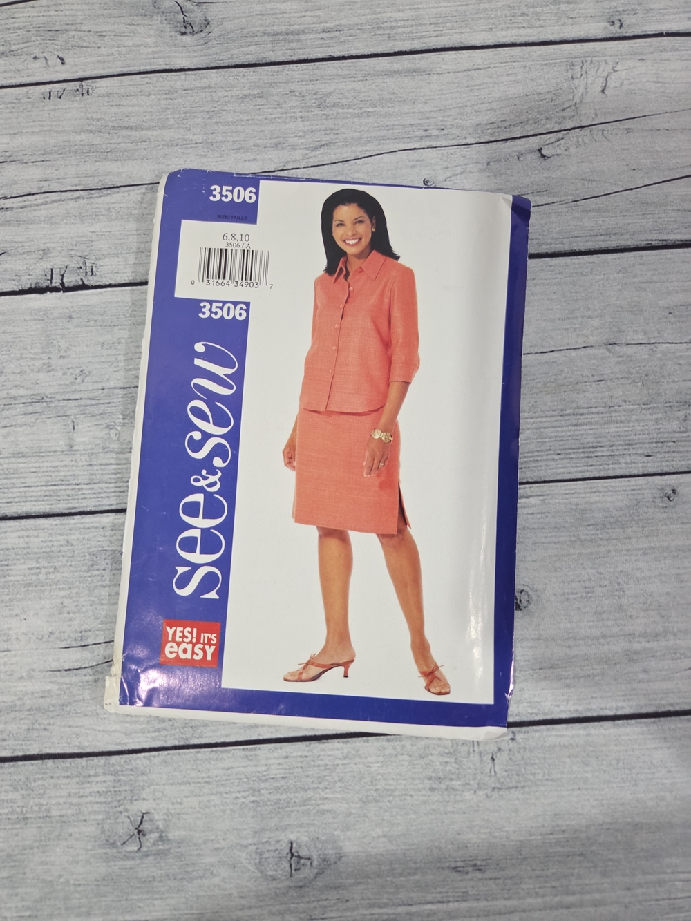 See and Sew Sewing Pattern 3506 Size 6-8-10